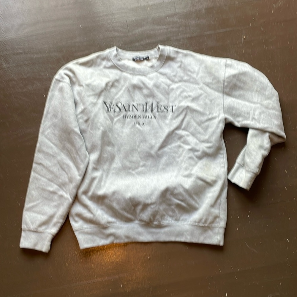 Grey crewneck Ye Saint Weat